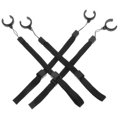 Alasum 4pcs Black Cane Wrist Straps for Walking Stick Canes, User-friendly and Easily Attachable Polyester and Plastic Lanyards, Anti-lost Wrist Strap for Seniors and Outdoor Activities