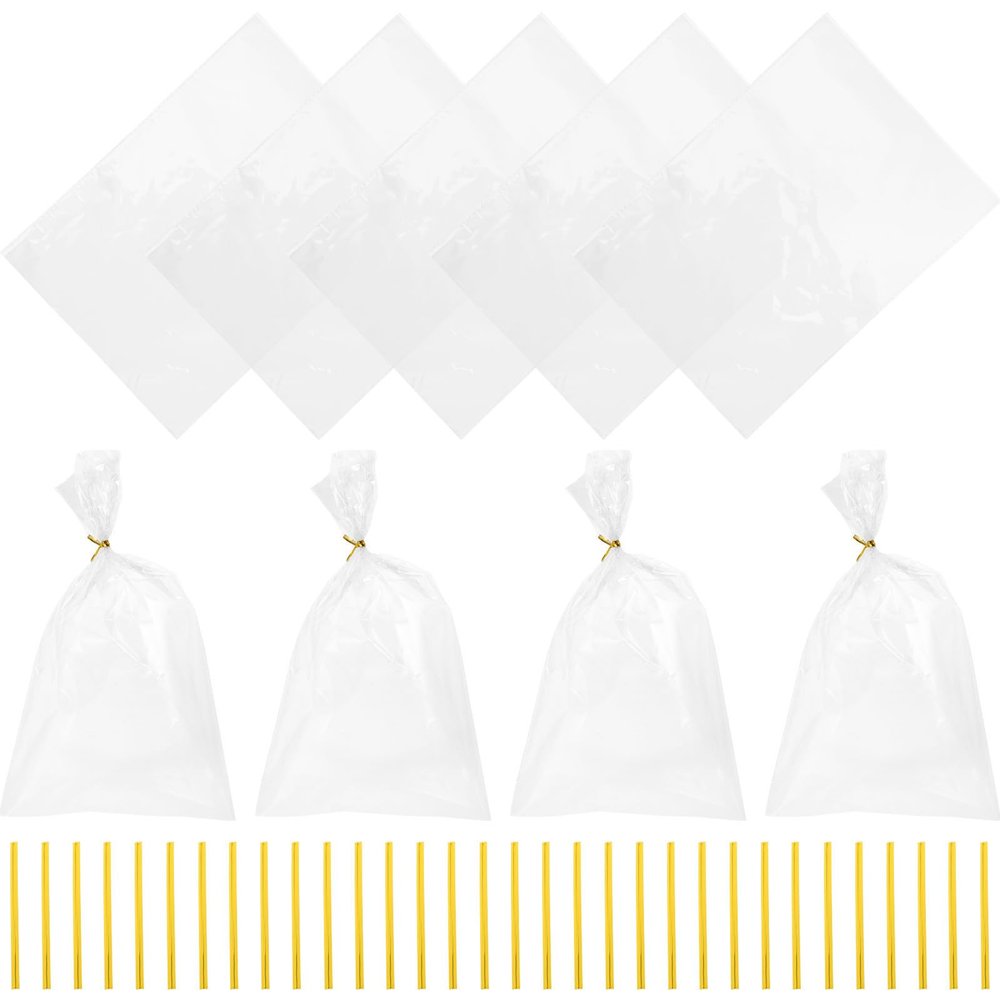 ZUNOXAZ 100pcs Plastic Bread Bags for Homemade Bread and Cookies with Tie Closure, Sturdy Food Storage Pouches for Fresh Pastries in Bakeries and Parties