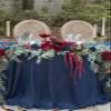 9ft Eucalyptus Garland with Flowers - Artificial Greenery for Wedding Decor, Sweetheart Table Centerpieces, Floral Accents, Elegant Table Garland (Green) Dark Red view 3