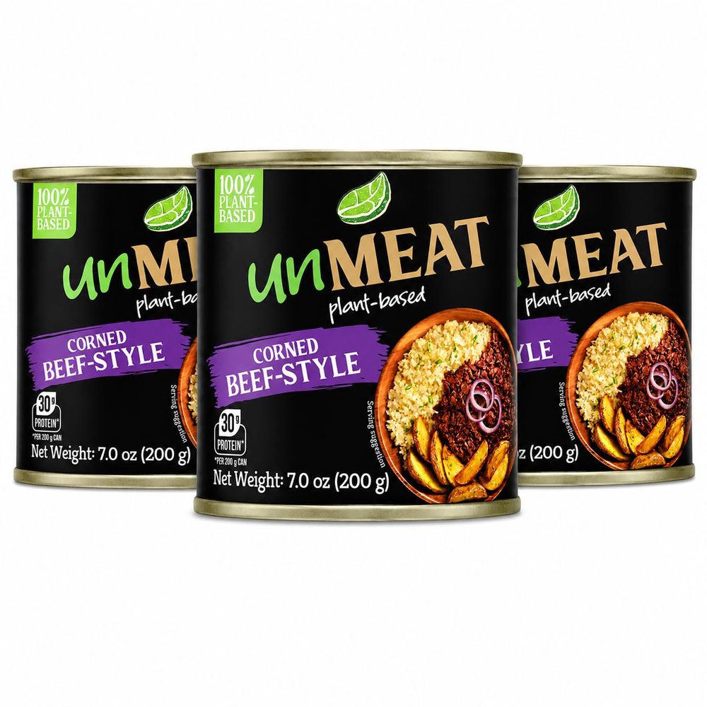 unMEAT Vegan Corned Beef Style, Ready to Eat, 7 oz, Pack of 3