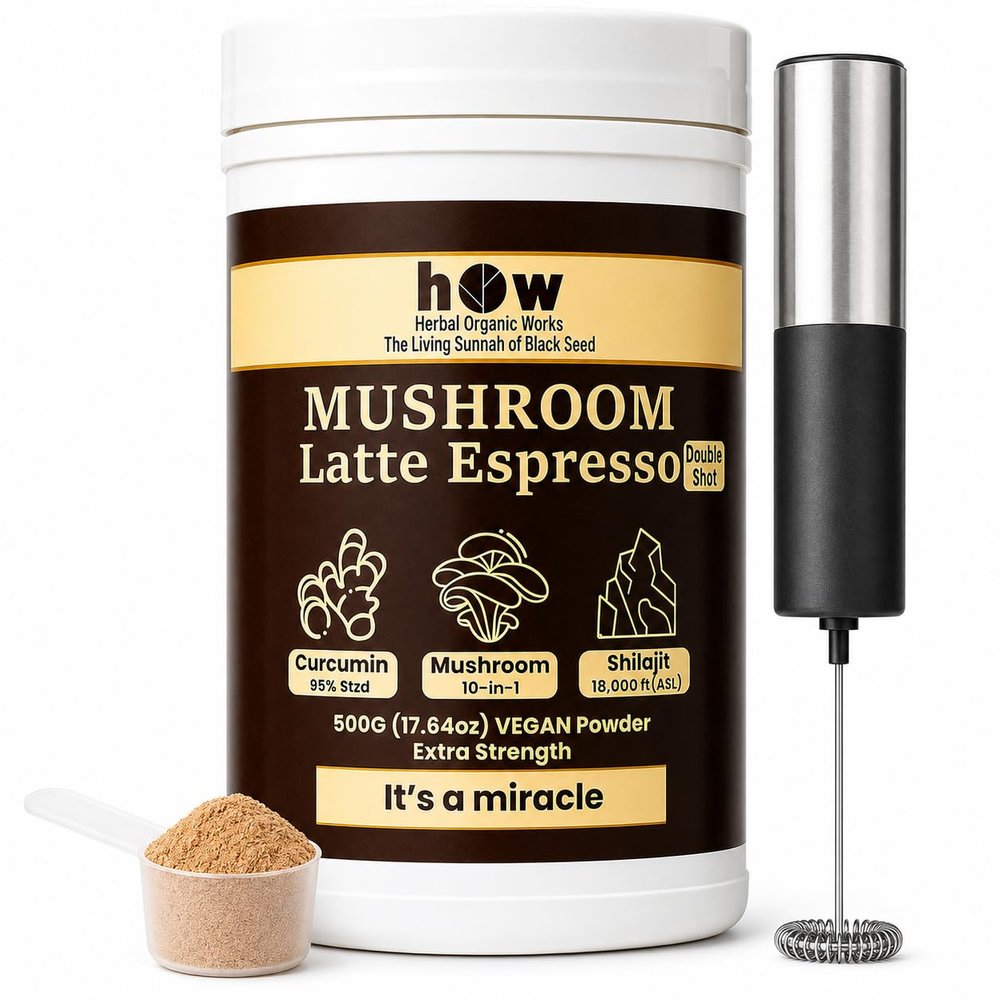 10-in-1 Mushroom Coffee Latte Mushroom Coffee 500g + Free Frother