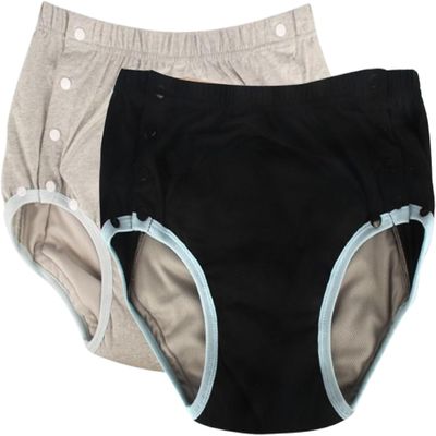 Adult Washable Leakproof Underwear Reusable Snap Incontinence Briefs