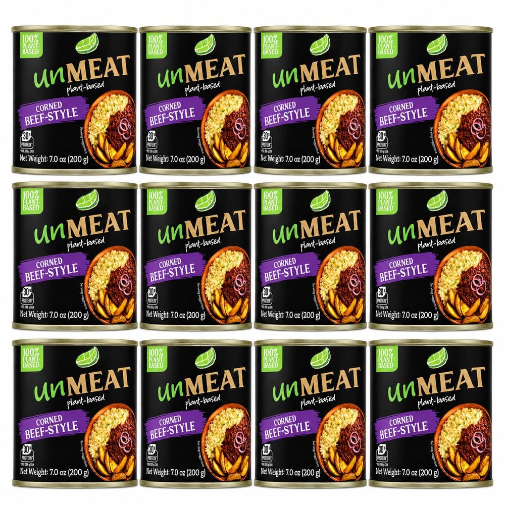 unMEAT Vegan Corned Beef Style, Ready to Eat, 7 oz, Pack of 12