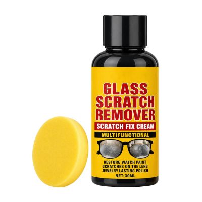 Eyeglass Scratch Remover, 30ml Optical Scratch Repair Solution With Sponge Applicator, Restores Optical Clarity Eyeglass Lens Scratches Remover For Glasses Maintenance, Commuting School Dorm