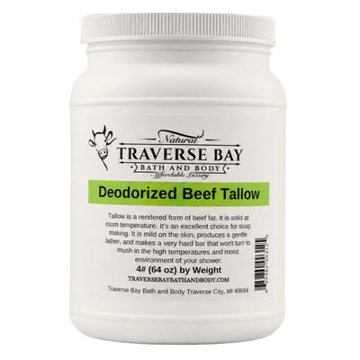 Traverse Bay Bath and Body Pure Deodorized Beef Tallow 64 oz Resealable Jar