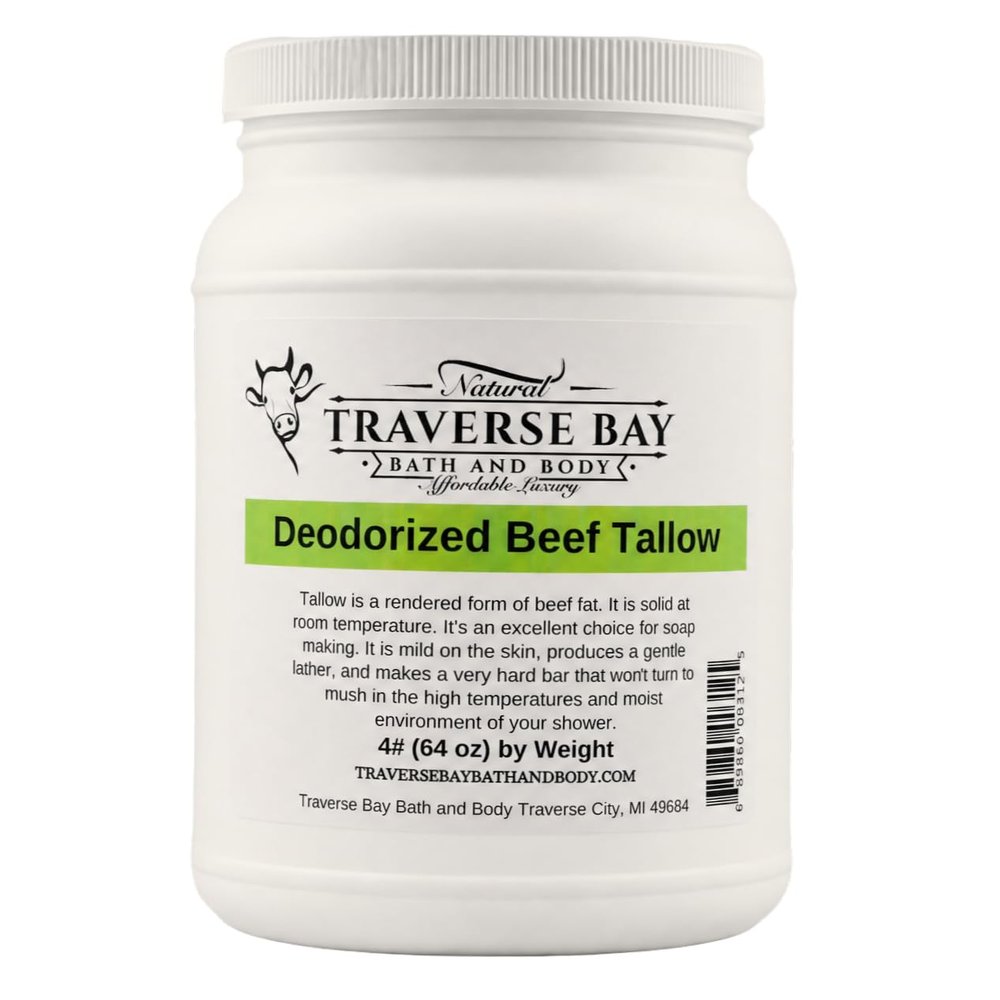 Traverse Bay Bath and Body Pure Deodorized Beef Tallow 64 oz Resealable Jar