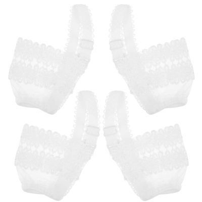 MAGICLULU 2 Pairs Adjustable Detachable Shoe Straps for High Heels Elastic White Lace Shoe Laces for Women Easy to Use High-heeled for DIY