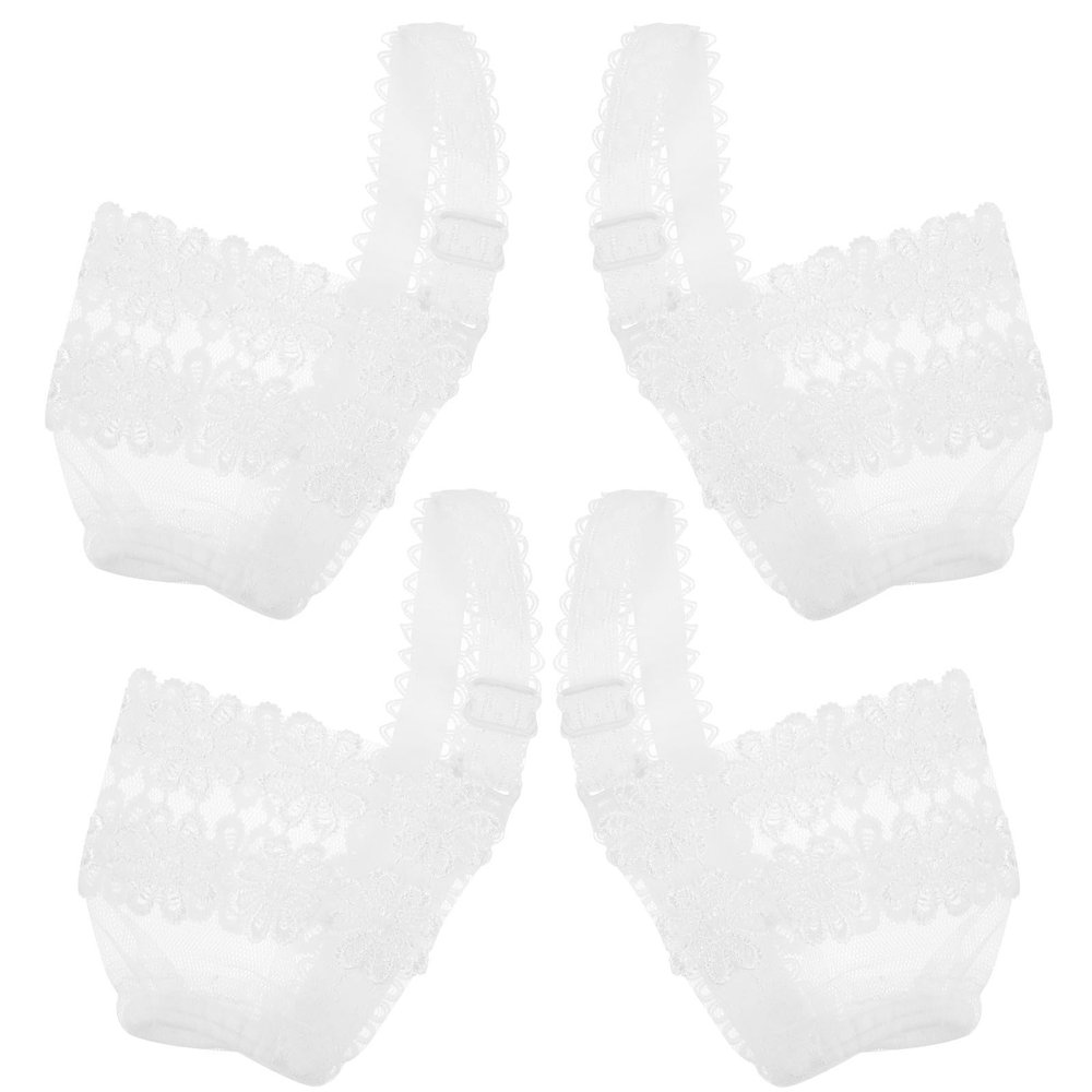 MAGICLULU 2 Pairs Adjustable Detachable Shoe Straps for High Heels Elastic White Lace Shoe Laces for Women Easy to Use High-heeled for DIY