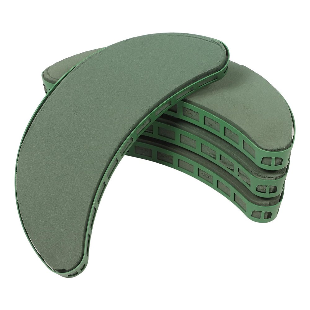 PRETYZOOM Floral Foam Blocks Green Foam Stand Crescent-Shaped 2 Pairs with Suction Cup Tray with Elegant Matte Finish for Fresh Flower and Artificial Bouquet Arrangements for Wedding Car