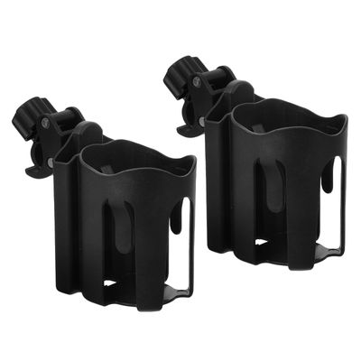 PRETYZOOM 2pcs Adjustable Black Abs Cup Holder for Wheelchair and Pram, Effortless Installation Beverage Holder for Disabled Users and Seniors, Walker Accessories
