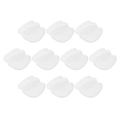 ZUNOXAZ 10 Pairs Felt Shoe Tongue Pads Cushion Inserts for Women Antifriction Protection and Self-Adhesive Backing, Thin Design Curved Forefoot Pads for Sports and Long Hours of Standing