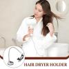 Housoutil Universal Hair Dryer Holder Stand Anti-slip and Easy to Clean with Suction Cup Stainless Steel and Pvc Material Hair Dryer Organizer for Bathroom Countertop view 3