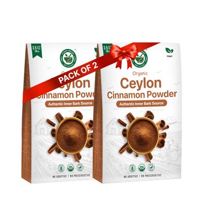 AYUSHKA ORGANIC Ceylon Cinnamon Powder 7 OZ (200g) | USDA Organic Certified | Lab Tested | 100% Pure Sri Lankan True Cinnamon Powder | Non-GMO, Additive Free | Ground Cinnamon for Baking, Cooking, Tea, Coffee, Smoothies & Seasoning