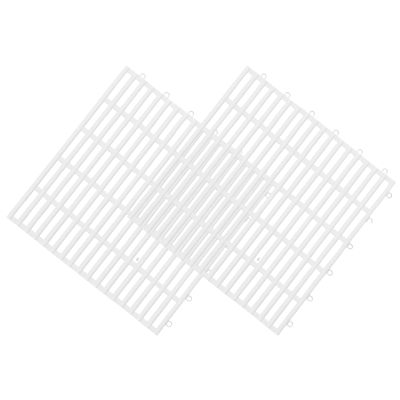 UPKOCH 2pcs Non-Slip Interlocking Drainage Floor Tiles with Drain Holes, TPE Modular Shower Mat for Pool Area and Bathtub, Excellent Traction, Versatile Application in High Traffic Indoor