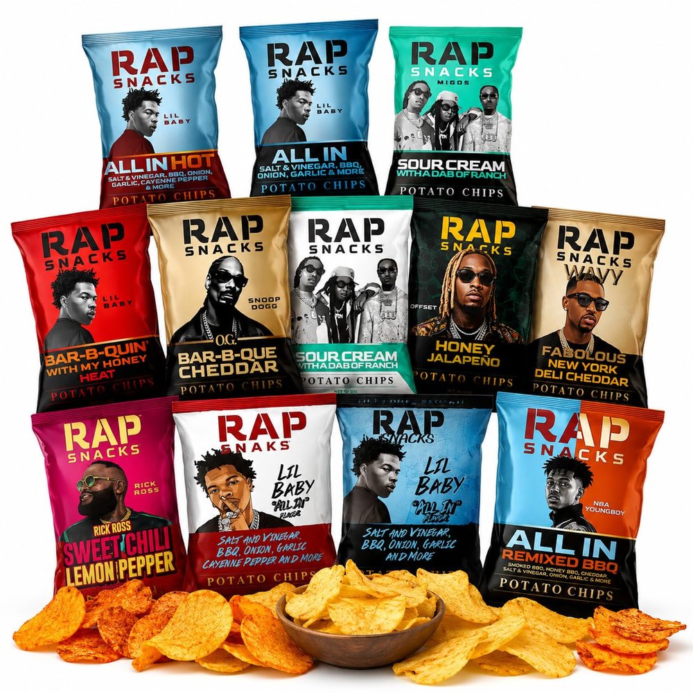 Rap Chips Snacks Snoooop Dog 36 Pack of Kettle Chips Limited Edition (Rap Stars Chips)