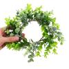 FUNOMOCYA 6pcs Eucalyptus Leaves Ring Candle Centerpiece with Flexible Styling and Realistic Design, Green Decorative Leaf Wreath for DIY Decorative Needs and Chair Dcor, 10 Inch Artificial view 4