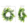Anneome 6pcs Decorative Greenery Rings with Faux Eucalyptus Leaves, Rustic Candle Wreaths for Table Decor, Soft Matte Finish Plastic and Iron Material, for Wall Hanging and Party Use view 2