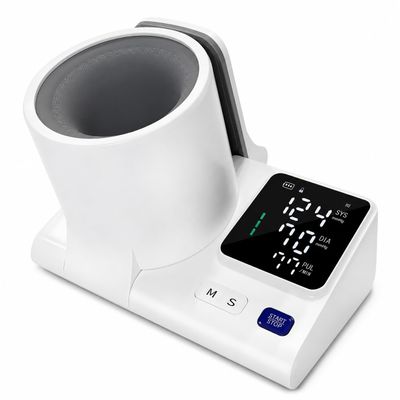 Upper Arm Blood Pressure Monitor for Home Use, Barrel Design One-Touch Blood Pressure Monitors for Home Use, Auto-Fit Wide Range 7.1"-16.5", 3-Color Backlight, 2 Users 299 Memory