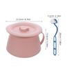 GATHINESS Portable Toilet Bedpan with Lid and Cleaning Brush, 1.5l Thickened Plastic Urinal Potty Bucket for Elderly, and Travel Use, Pink view 2