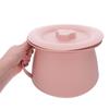 GATHINESS Portable Toilet Bedpan with Lid and Cleaning Brush, 1.5l Thickened Plastic Urinal Potty Bucket for Elderly, and Travel Use, Pink view 4