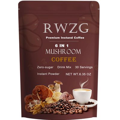 RWZG Mushroom Coffee Instant Powder with MCT Oil, Sugar Free Arabica