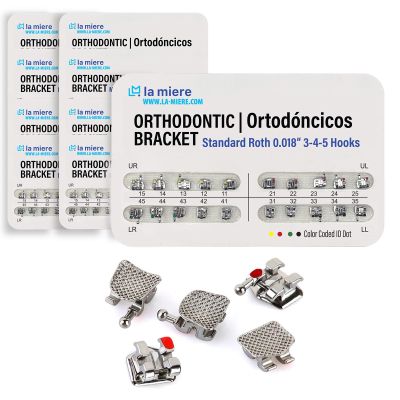 1000PCS Orthodontic Metal Brackets tandard Roth 0.018 Bondable 3-4-5 with Hook 50Pks