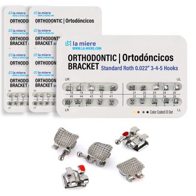 1000PCS Orthodontic Metal Brackets Standard Roth 0.022 3-4-5 Hook 50Pks