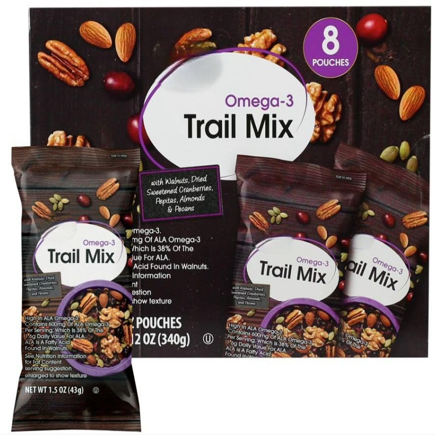 The Great 'Value Omega-3 Trail Mix, 1.5 oz, 8 Count - Wit Dried sweetened cranberries, pepitas, walnuts, almonds, and pecans