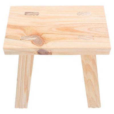 GALPADA Wooden Chair Small Step Stool with Rounded Corners for Potty Training and Bedside Use, Multi-Functional Sturdy Wood Stool and Adults in Beige