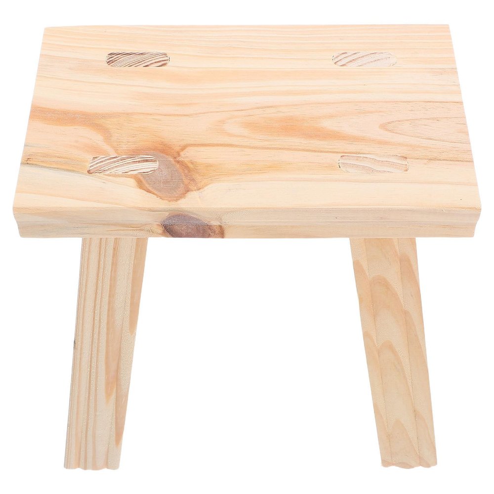 GALPADA Wooden Chair Small Step Stool with Rounded Corners for Potty Training and Bedside Use, Multi-Functional Sturdy Wood Stool and Adults in Beige