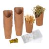 PRETYZOOM Disposable Popcorn and Snack Containers Paper with Skewers 12oz French Fry Cups Individually Packaged Snack Holders Spacesaving Single Use for Fast Food and Take-out view 1