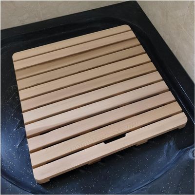 GFAZXDS Wood Shower Bath Mat Tub Foot Pad Bathroom Drain Board Non-Slip Duckboard Toilet Doorway Floor Pedal Custom Size,Wood Colour-40x90cm