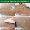 43 x 142 in Plastic Table Protector Cover Pad, Clear 1.5(mm) Waterproof Dining Tabletop Protector, Cut to Fit, Water Resistant Plastic Rectangular Vinyl Non-Slip Desk Pad view 2