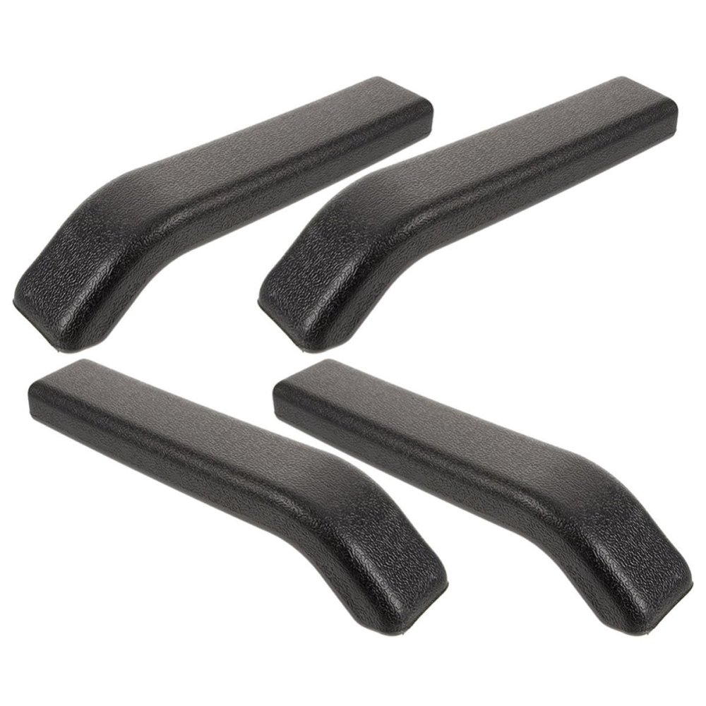 FUTUREORYY 4pcs Ergonomic Black Abs Chair Armrest Pads Replacement for Wheelchair Arm Rests, Resistant to Wear and Tear, Universal Fit Protective Armrest Accessories for Daily Mobility Use