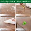 43 x 63 in Plastic Table Protector Cover Pad, Frosted 2(mm) Waterproof Dining Tabletop Protector, Cut to Fit, Water Resistant Plastic Rectangular Vinyl Non-Slip Desk Pad view 2