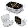 Bohemian Mandala Square Pill Box Metal 2.2x1.6 Inch,Medicine Storage Case Compact Travel Pill Organizer Pocket Pill Container for Daily Medication Vitamins Pills view 2