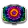 Boho Colorful Mandala Square Pill Box Metal 2.2x1.6 Inch,Medicine Storage Case Compact Travel Pill Organizer Pocket Pill Container for Daily Medication Vitamins Pills view 1