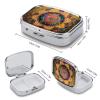 Vibrant Bohemian Mandala Square Pill Box Metal 2.2x1.6 Inch,Medicine Storage Case Compact Travel Pill Organizer Pocket Pill Container for Daily Medication Vitamins Pills view 2