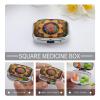 Vibrant Bohemian Mandala Square Pill Box Metal 2.2x1.6 Inch,Medicine Storage Case Compact Travel Pill Organizer Pocket Pill Container for Daily Medication Vitamins Pills view 4