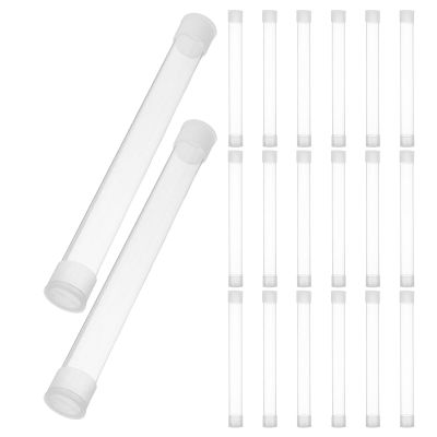 Healifty 20pcs Thermometer Protector Tubes, Plastic Needle Storage Cases for Body Temperature Meters, Portable Plastic Thermometer Organizer Case for Clinic and Home Use