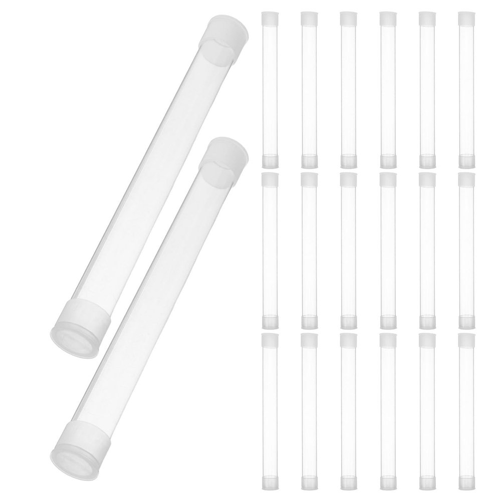 Healifty 20pcs Thermometer Protector Tubes, Plastic Needle Storage Cases for Body Temperature Meters, Portable Plastic Thermometer Organizer Case for Clinic and Home Use
