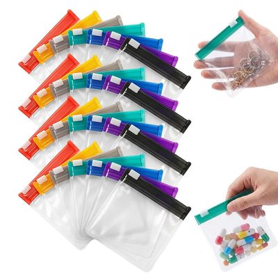 Self Sealing Medicine Bags, 2026 New Reusable Pill Pouch Bags Organizer for Medicine or Vitamins with Slide Lock for Storage, Travel Plastic Bags, Waterproof Pill Pouch Set for Daily Use (28pcs)