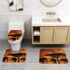 Cwzogyuf Mother and Baby African Elephant Sunset Shadow 3pcs Flannel Bathroom Mat Set, Soft Absorbent Floor Mats for Bathroom One Size view 2