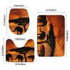 Cwzogyuf Mother and Baby African Elephant Sunset Shadow 3pcs Flannel Bathroom Mat Set, Soft Absorbent Floor Mats for Bathroom One Size view 3