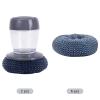 2 Pcs Automatic Soap Dispensing Dish Brush Set, with 6 PET Replacement Heads, Steel Wire Scrubber for Pots, Pans, Sinks, Tiles, Non-Scratch Cleaning Tool, 3.5 x 3.9 in / 9 x 10 cm view 3