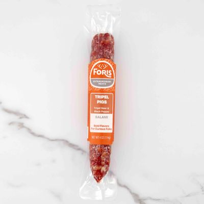Foris Extraordinary Meats Salami, Tripel Beer, Black Pepper, Cured, Ref 9 4 Oz, 9/4.00 Ounce, Tripel Beer & Black Pepper, Traditional Flavor, Chefs Love This Classic Salami With A Twist