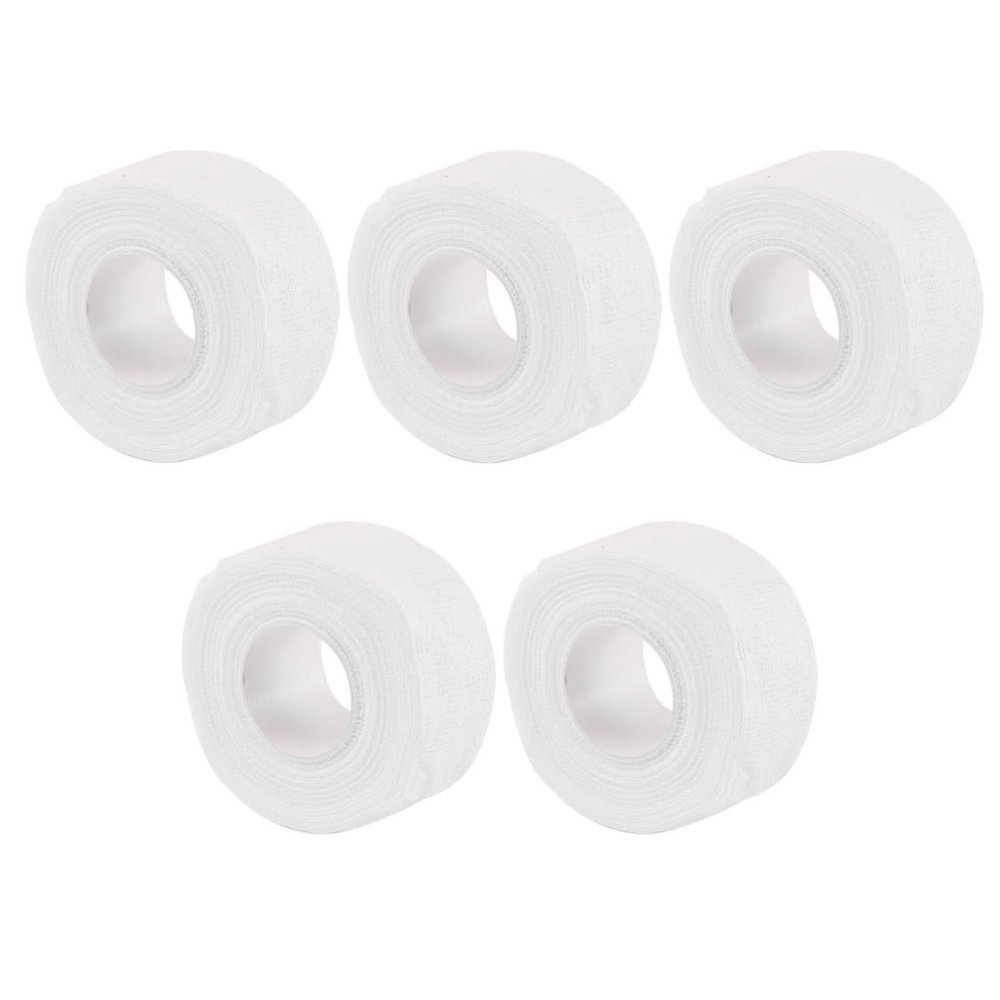 MUELODSIC 5pcs Cotton Self-Adhesive Elastic Bandages White Sports Tape Wrap for First Aid Athletic Teams and Home Use Easy to Use Protective Tape for Men and Women