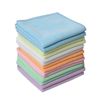 Toyvian 50pcs Microfiber Face and Hand Towels 140g Square Soft Absorbent Cleaning Cloths Delicate Stitching for Travel and Home Use Color