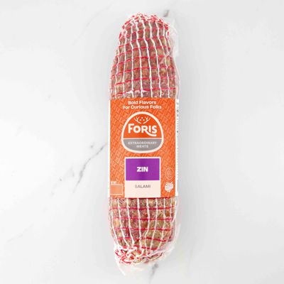 Foris Extraordinary Meats Salami, Zin, Cured, Zinfandel & Black Pepper, 4 Pack of 1.75 Pound, Avg 7 Pound Case, Unique Peppery Flavor with Garlic Notes