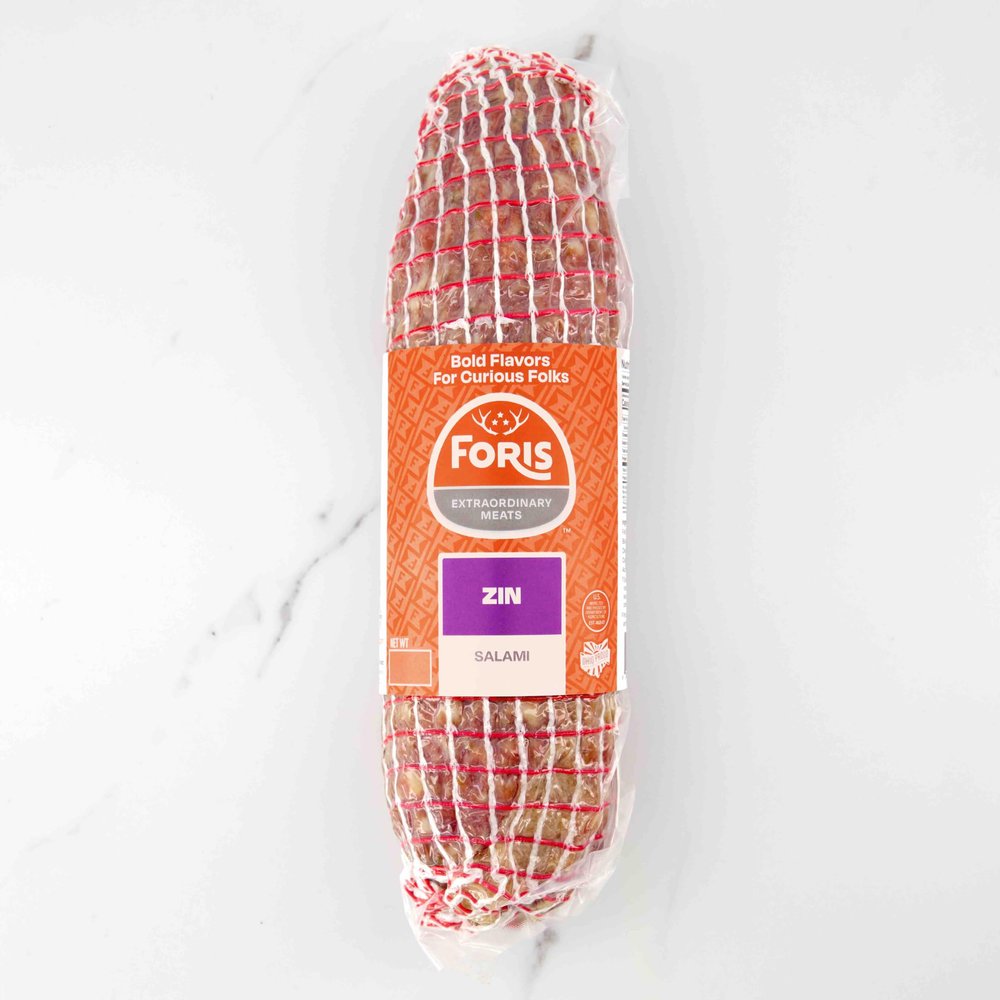Foris Extraordinary Meats Salami, Zin, Cured, Zinfandel & Black Pepper, 4 Pack of 1.75 Pound, Avg 7 Pound Case, Unique Peppery Flavor with Garlic Notes